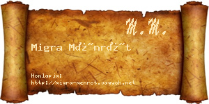 Migra Ménrót névjegykártya